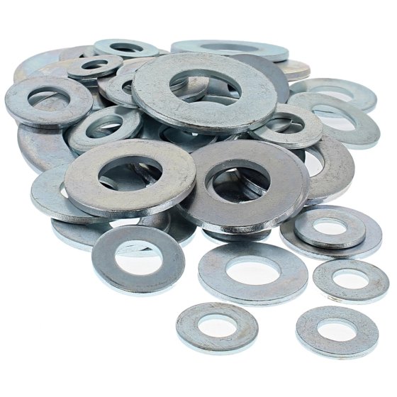 Table 4 Flat Washers, Sizes: 1/2"-1 1/2", Assorted Pack of 50