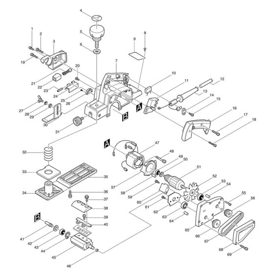 Makita 1125 Planer Assembly