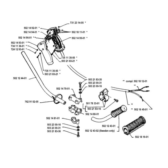 Handle & Controls for Husqvarna