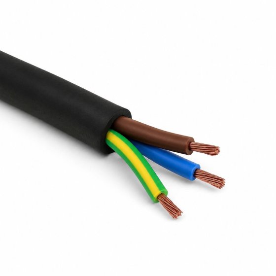 H07 Black Tough Rubber Cable 1mm 3-Core (25 Metre)