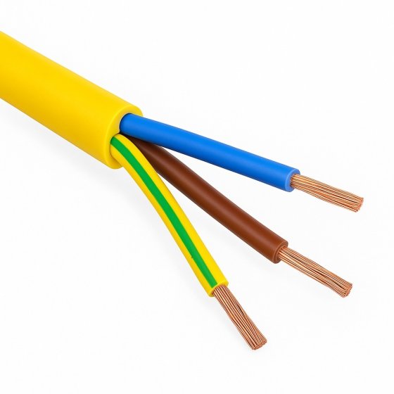 2.50mm Yellow 110v 3 Core Arctic Grade Flexible Cable (50 Metre)