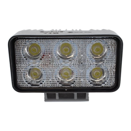 6 x 3W LED Work Lamp with 450mm Flying Lead - Black, 12/24V, IP67 - 0-420-71