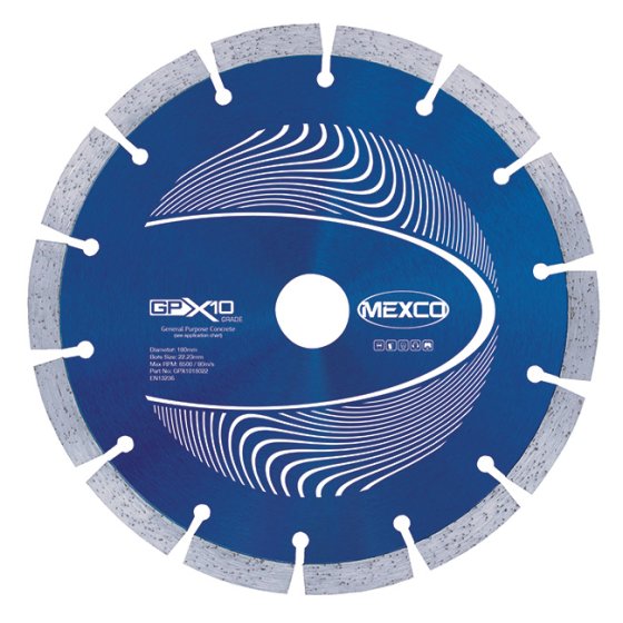 Mexco 180mm Concrete X10 Grade 25.4mm Diamond Blade Bore