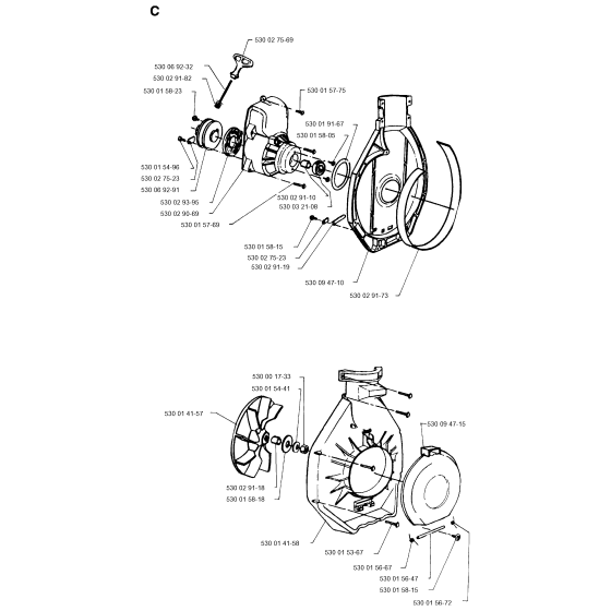 Fan Assembly for Husqvarna 132HBV