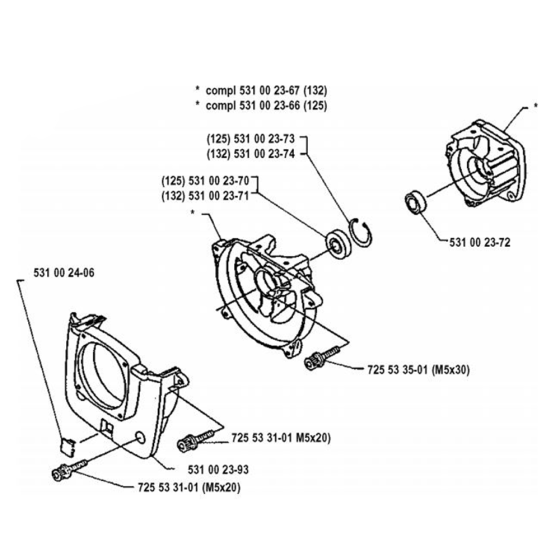 Crankcase for Husqvarna 132 L