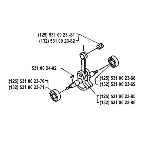 Crankshaft for Husqvarna 132 LD