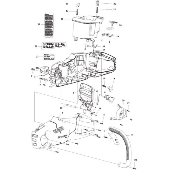 Housing Assembly for Husqvarna 136Li