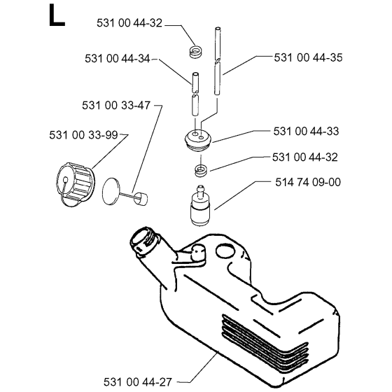 Fuel Tank Assembly for Husqvarna