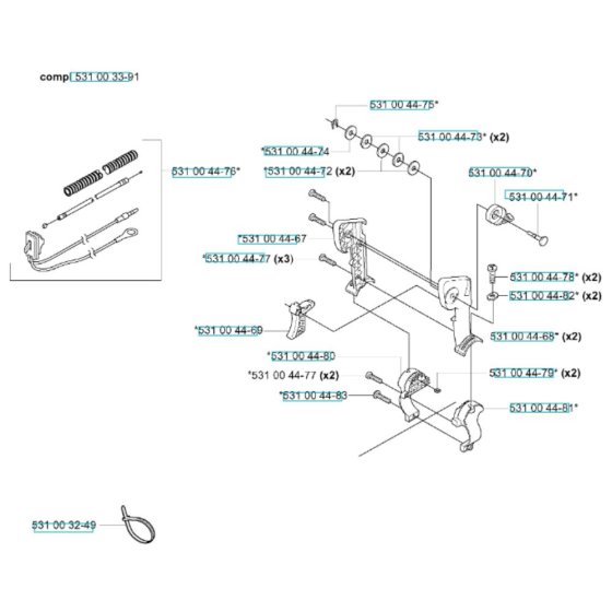 Handle Assembly for Husqvarna 145 BT
