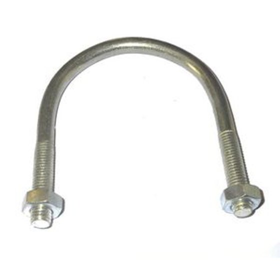 Zinc Plated M10 U Bolt w/ 2 Hex Nuts - Suits 76mm dia. Pipe