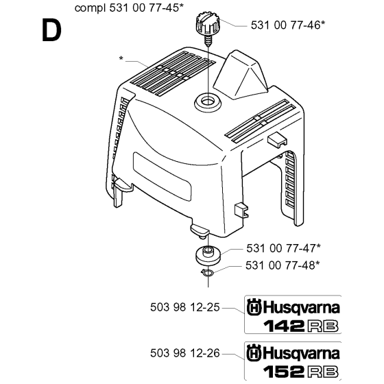 Cylinder Cover for Husqvarna 152RB