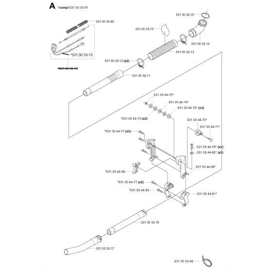 Tube Assembly for Husqvarna 155B