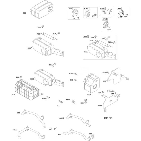 Exhaust System for Briggs & Stratton