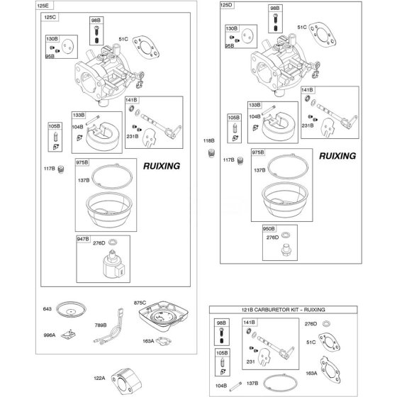 Carburettor Assembly for Briggs