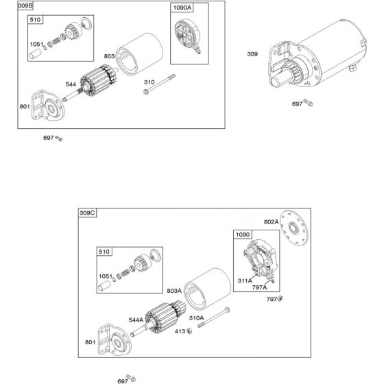 Starter Assembly for Briggs & Stratton