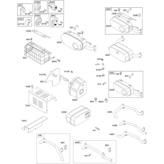 Exhaust System for Briggs & Stratton