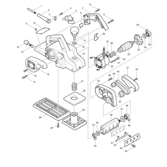 Makita 1911B Planer Assembly