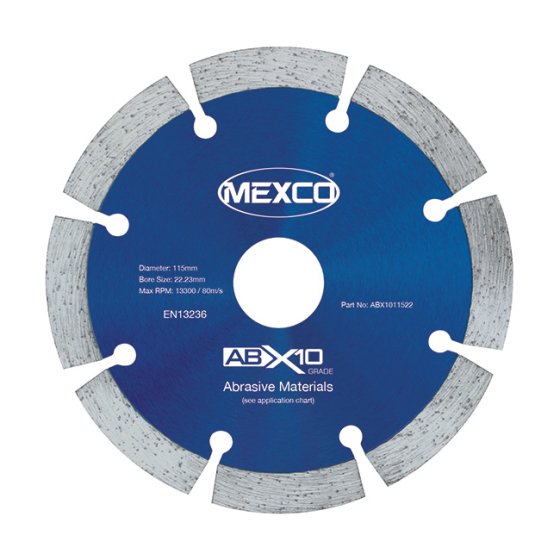 Mexco 115mm Diamond Blade Abrasive Materials X10 Grade