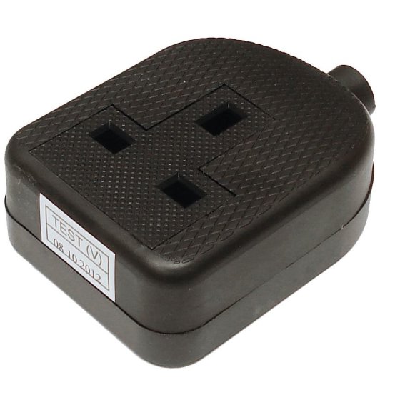 Trailing Socket 1 Gang 13amp Black Electrical Fitting