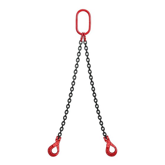2 metre 8mm 2-Leg Chain Sling with Clevis Sling Hooks Self Locking Type