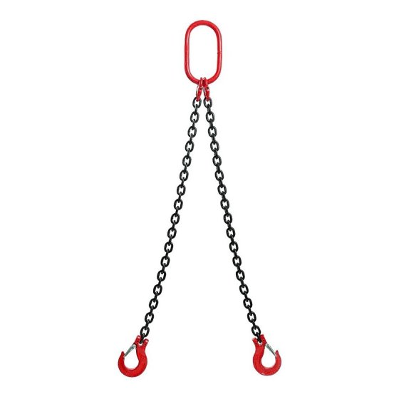 1 metre 8mm 2-Leg Chain Sling with Clevis Sling Hooks with Safety Catch