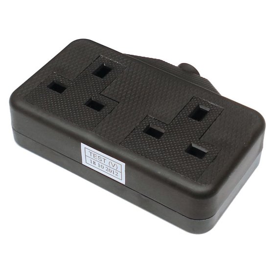 Trailing Socket 2 Gang 13amp Black Electrical Fitting