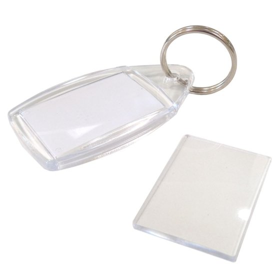 Key Fob, Clear Plastic with 35mm x 24mm Paper Insert - 500 Pack