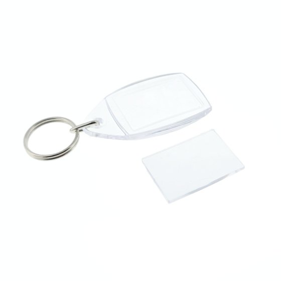 Key Fob, Clear Plastic with 35mm x 24mm Paper Insert - 100 Pack