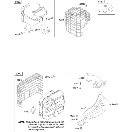 Exhaust System for Briggs & Stratton