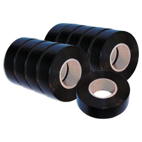 PVC Electrical Insulation Tape, Black - 19mm x 20m - Pack of 10