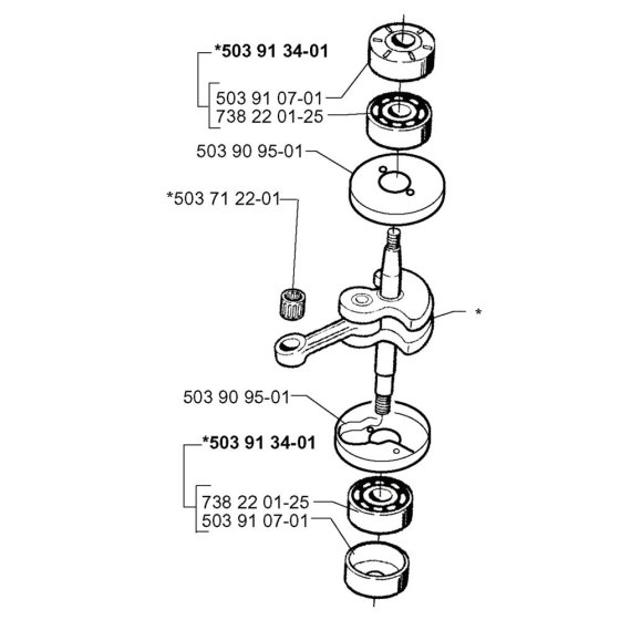 Crankshaft for Husqvarna Auger