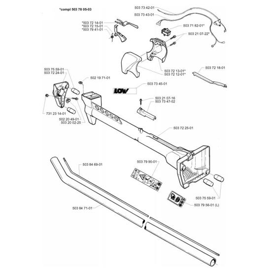 Shaft & Handle for Husqvarna 225 E
