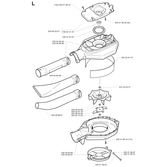 Fan Assembly for Husqvarna 225HBV