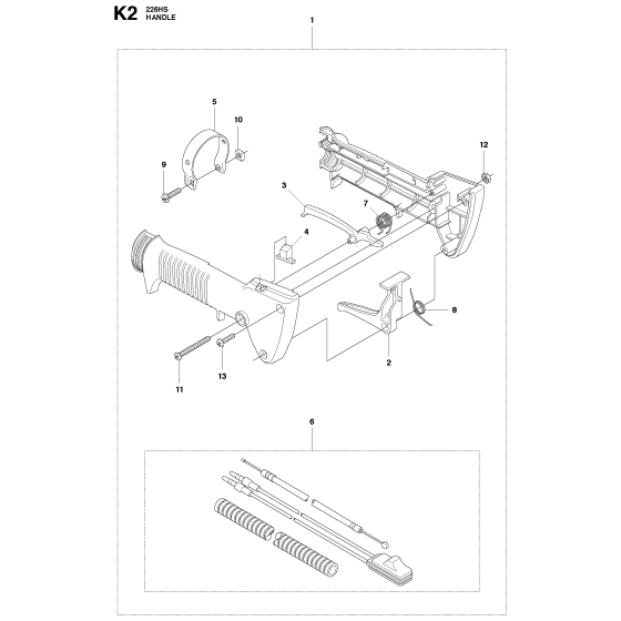 Handle 2 Assembly for Husqvarna