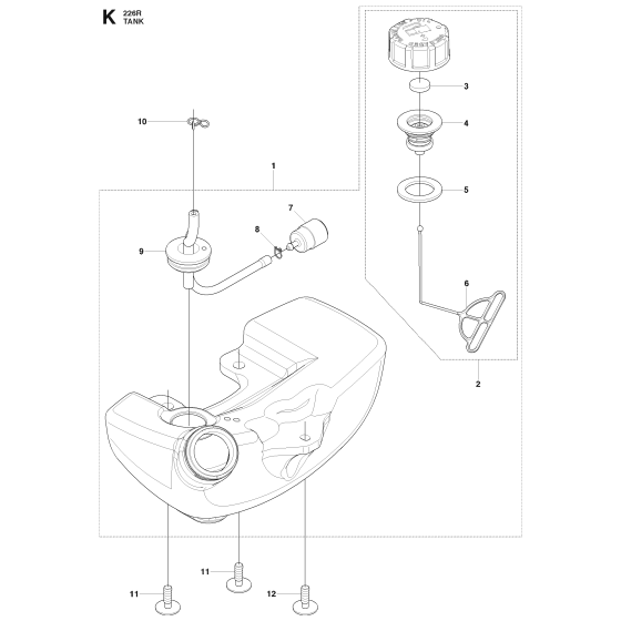 Fuel Tank Assembly for Husqvarna