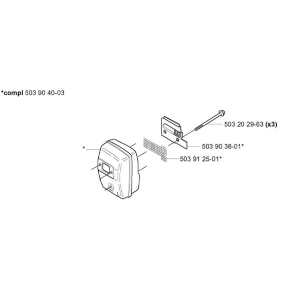 Muffler for Husqvarna 227 L