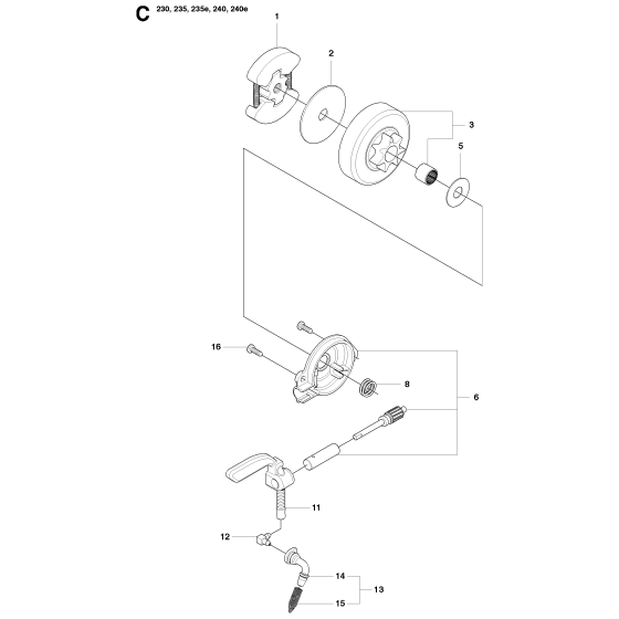 Clutch & Oil Pump for Husqvarna 230