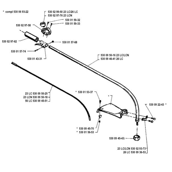 Shaft for Husqvarna 23 LCN