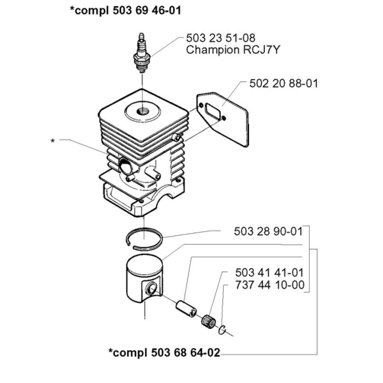 Cylinder Piston for Husqvarna 240 L