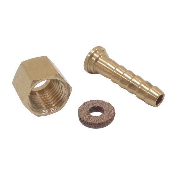 Brass Hexagon 1/2" BSP Female Nut and 1/2" Hose Tail Fitting