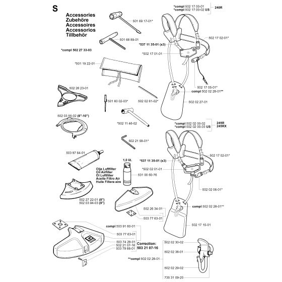 Accessories for Husqvarna 245