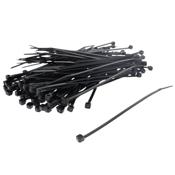 Cable Ties 3.6mm x 140mm Black Nylon - 100 Pack