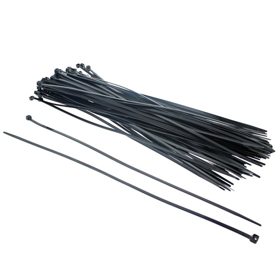 Cable Ties 4.8mm x 370mm Black Nylon - 100 Pack
