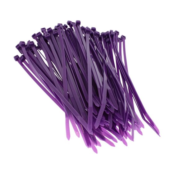 Cable Ties Purple 4.8mm x 200mm Nylon 100 Pack