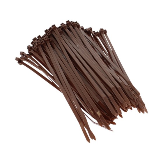 Cable Ties (Brown) 4.8mm x 200mm - Pack of 100