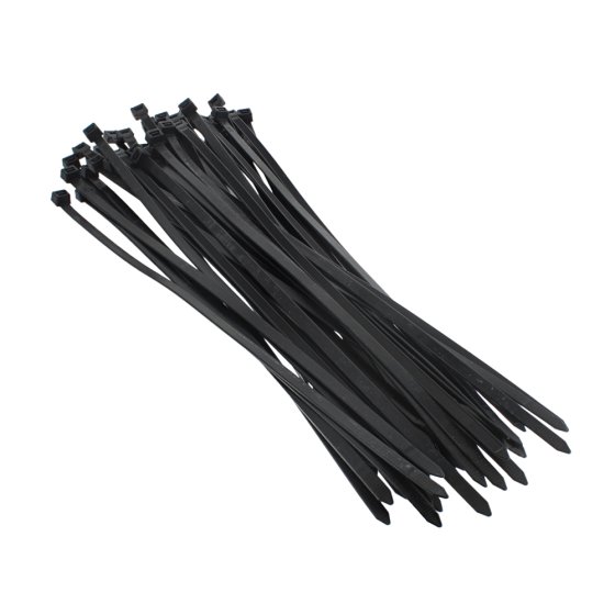 Cable Ties 7.6mm x 370mm Black Nylon - 100 Pack