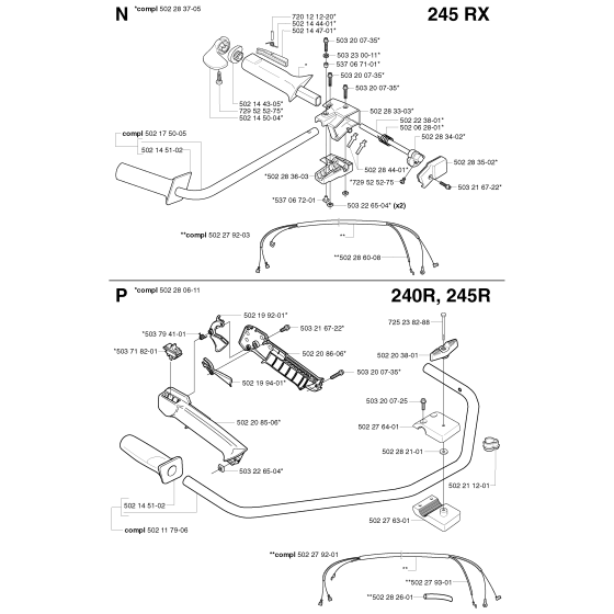 Handle & Controls for Husqvarna 245R