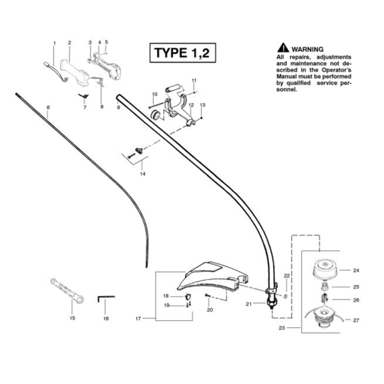 Shaft & Handle for Husqvarna 24 C