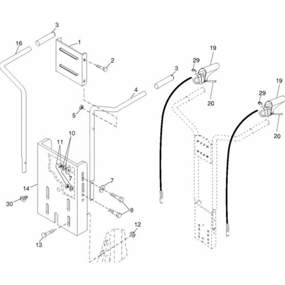 Handle Assembly for Husqvarna 25009