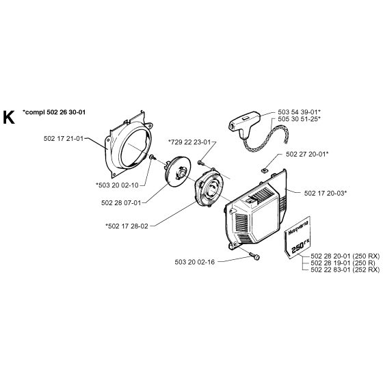 Starter Assembly for Husqvarna 250RX